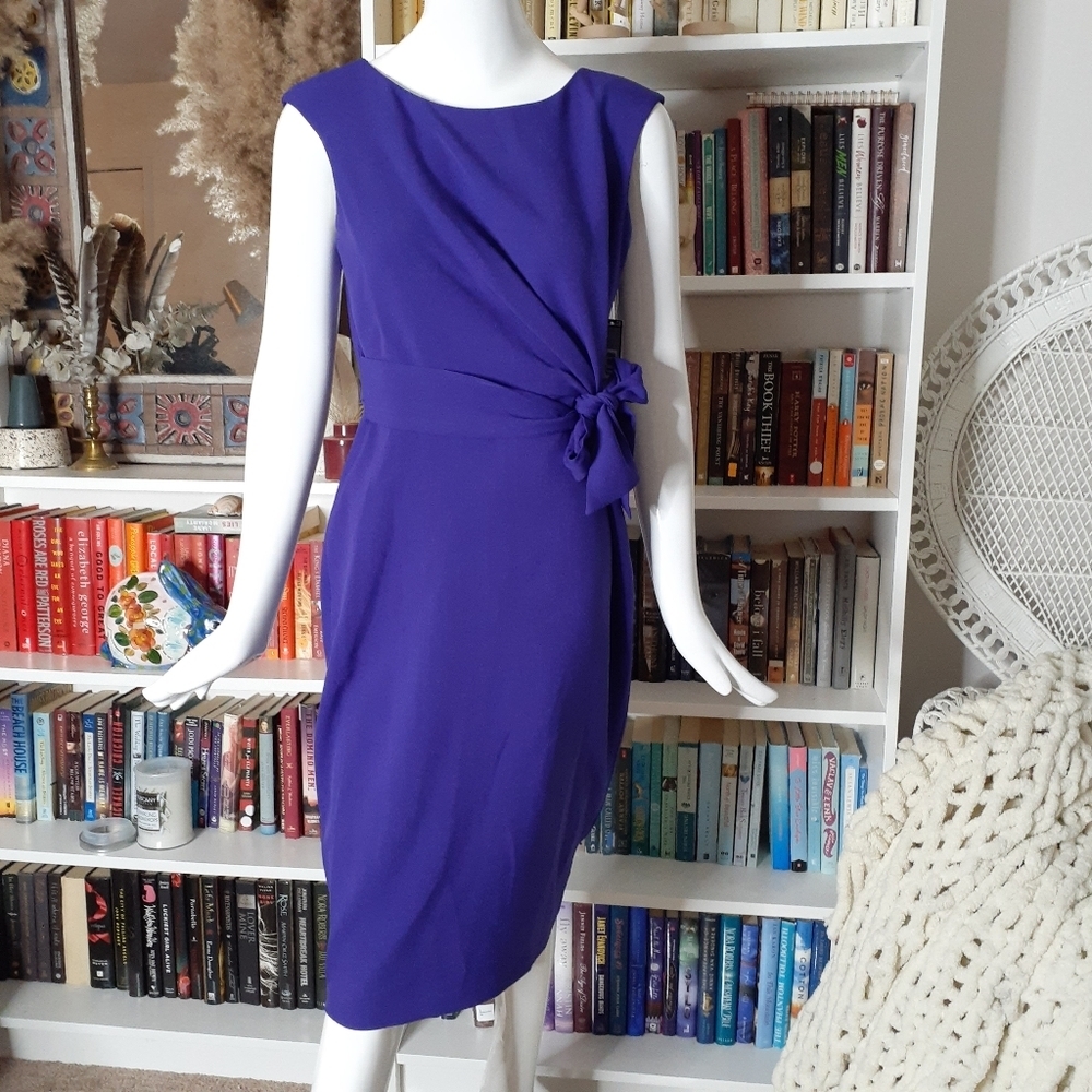 NEW Chelsea Rose Purle Sleevless Tie At Side Dress P2722